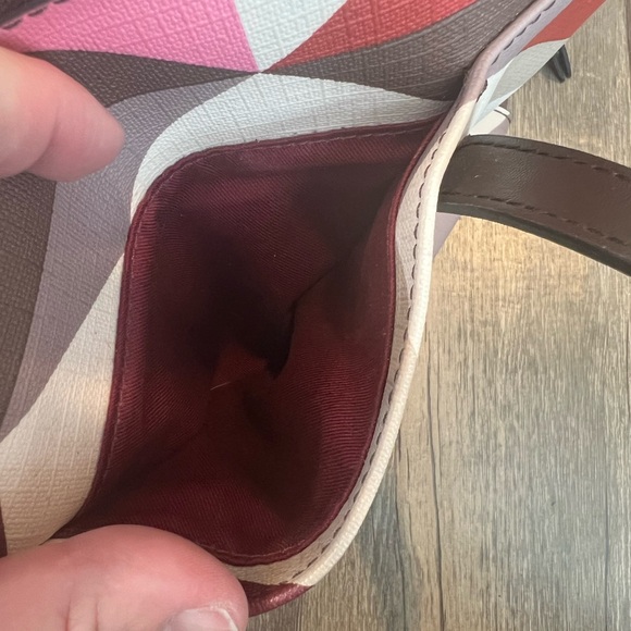 Fossil Geometric Crossbody Bag - Pink, Red, Brown - Picture 14 of 14